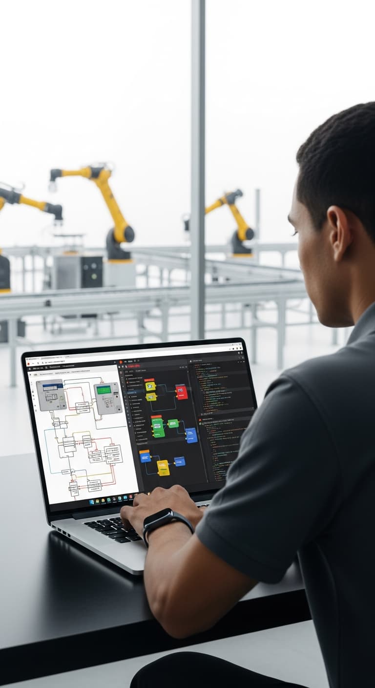 Ingeniero trabajando en industria 4.0